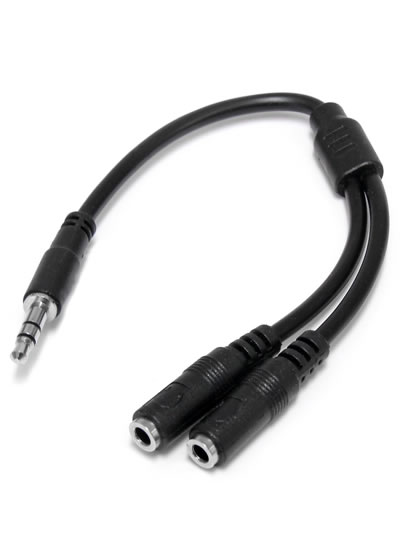 Startech Male Female Slim Stereo Splitter Cable - #7434424