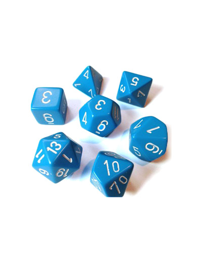 GAME DICE - 7PC - BLUE/WHITE - #7757735