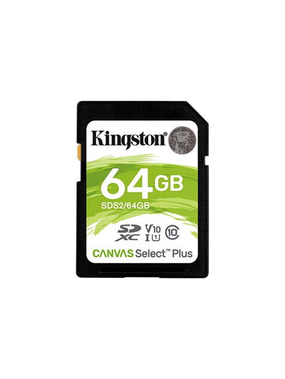 Kingston Canvas Select Plus 64 GB Class 10/UHS-I (U1) V10 SDXC - 100 MB/s Read - #7962003